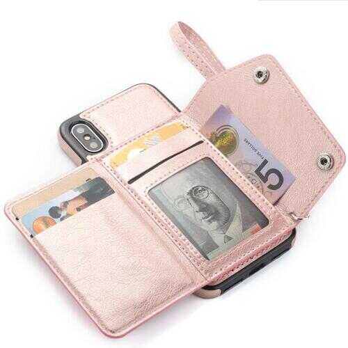 Minimal Case with Wallet for Apple Phones -Color: PINK, Size: iPhone - MAX-Ms