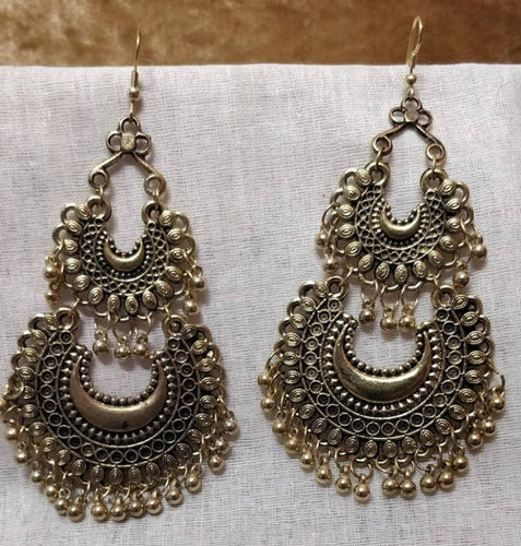 Trendy Designer Oxidised Chaandbali Earring