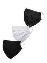 Cargar imagen en el visor de la galería, Unisex Kids Essential Solid and Polka Dot Printed Reusable Anti-Pollution Comfortable Half Face, Ear Loop Cotton Wellness Masks  (Medium Size) - Pack of 3