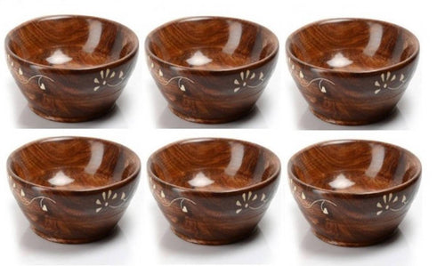 Wooden Snacks Bowls (For Dry Snacks/Dry Fruits) Set of 6