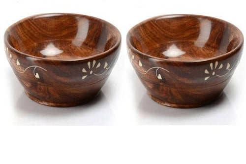 Wooden Snacks Bowls (For Dry Snacks/Dry Fruits) Set of 2