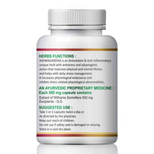 Cargar imagen en el visor de la galería, Ashwagandha Herbal Capsules For Strength And Immune Booster 100% Ayurvedic Pack Of 1