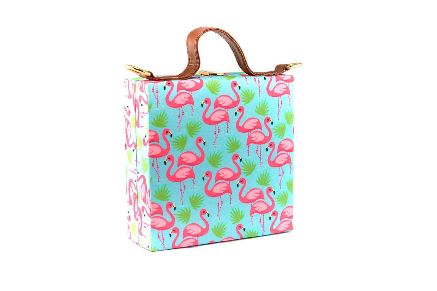Women's Regular Size Printed Multicoloured Silk Box Clutcher