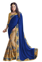 Cargar imagen en el visor de la galería, Beautiful Silk Blend Embroidered Saree with Blouse piece