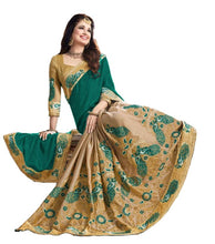 Cargar imagen en el visor de la galería, Beautiful Silk Blend Embroidered Saree with Blouse piece