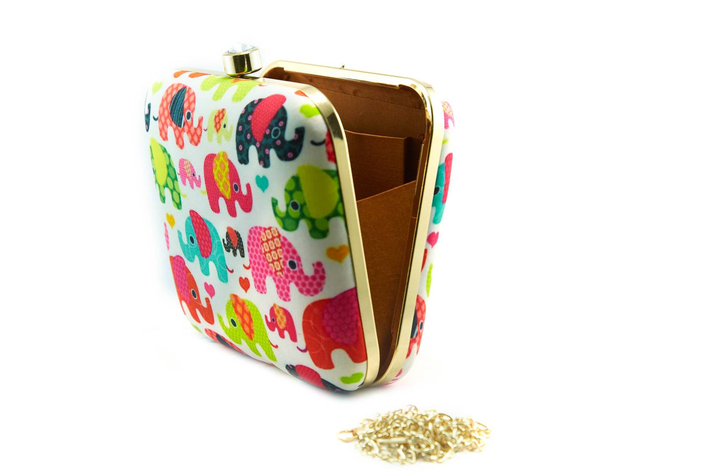 Women's Hand Box Clutch with Detachable Sling (Multicolour)