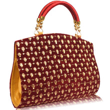 Cargar imagen en el visor de la galería, Trendy Velvet Party Wear Bridal Clutch