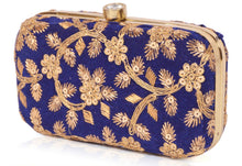 Load image into Gallery viewer, Trendy Velvet Party Wear Bridal Box Clutch With Metal Sling Chain