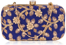 Load image into Gallery viewer, Trendy Velvet Party Wear Bridal Box Clutch With Metal Sling Chain