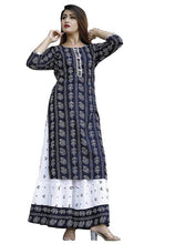 Cargar imagen en el visor de la galería, Stylish Rayon Bandhej Printed Kurta With Skirt Set