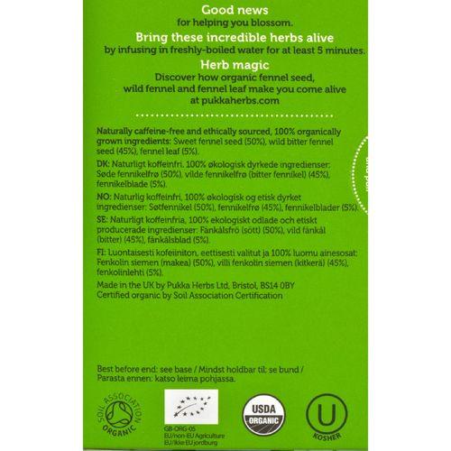 Pukka Herbal Teas Tea - Organic - Three Fennel - 20 Bags - Case of 6