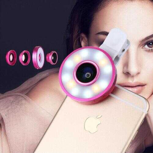 Picture Perfect II Flash Fill LED Light with 3 Clip and Snap Lens - Color: PINK