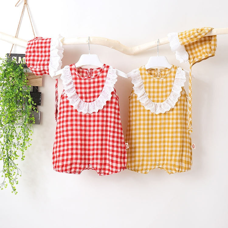 2019 NEW 2 PCS Baby Girls Clothes Summer Sunsuit Floral Print Princess Rompers+Sun Hat Brief Set Infant Outfit Jumpsuit Clothes