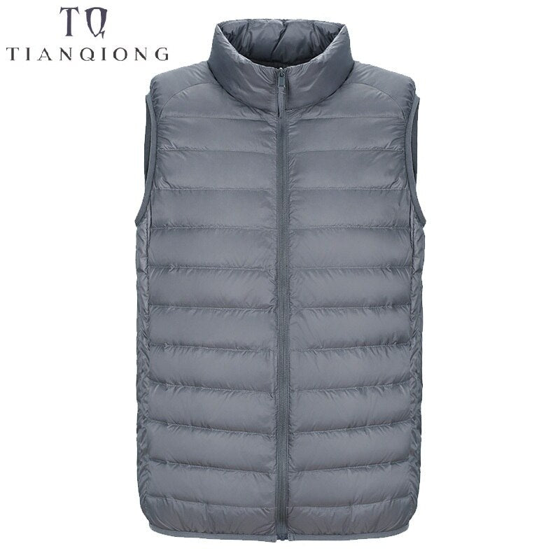 2019 New Men's Sleeveless Ultralight 90% White Duck Down Warm Vest Men's Casual Vest Men's Warm Jacket Outwear Waistcoat