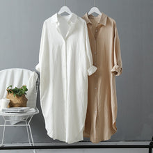 Cargar imagen en el visor de la galería, 2019 New Women Long White Blouse Turn Down Collar Boho Summer Womens Tops And Blouses Women Shirts Blusas Roupa Feminina Clothes