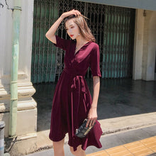 将图片加载到图库查看器,Bohemian Sexy Halter Strap Dark Red Dress
