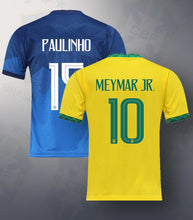 Cargar imagen en el visor de la galería, 2020-2021 Brazil Soccer Jersey Camisa Inspired uniform Special MEYMAR JR PAULINHO football T shirt Customize tshirt tops