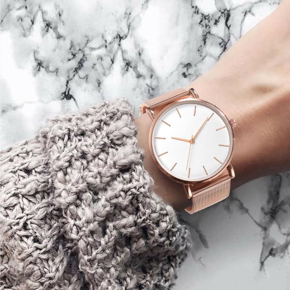 2020 Mesh Belt Rose Gold ultra-thin Minimalist Women Watch montre femme Sport Wrist Watches zegarek damski Watch