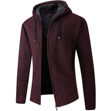 Cargar imagen en el visor de la galería, 2020 Men's Cardigan Hooded Collar Fleece Warm Sweaters Coat Men Coat Hoodies Jacket Thick Full  Solid Cardigan Male Coats