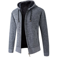 Cargar imagen en el visor de la galería, 2020 Men's Cardigan Hooded Collar Fleece Warm Sweaters Coat Men Coat Hoodies Jacket Thick Full  Solid Cardigan Male Coats