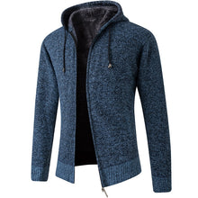 Cargar imagen en el visor de la galería, 2020 Men's Cardigan Hooded Collar Fleece Warm Sweaters Coat Men Coat Hoodies Jacket Thick Full  Solid Cardigan Male Coats
