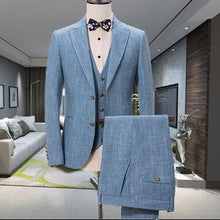 Cargar imagen en el visor de la galería, 2020 Men's Linen Suits Wedding Dress Jacket, Vest 
 & Pants. Blazer Custom Groom Tuxedo Jacket Pants Set Mens Suits 3 Pieces