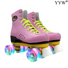 將圖片載入圖庫檢視器 2021 Girls Women Quad Roller Skates Skating Shoes Sneakers 4 Wheels 2 Row Outdoor Sliding Adult Training Beginner Gym High top