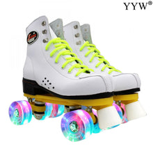將圖片載入圖庫檢視器 2021 Girls Women Quad Roller Skates Skating Shoes Sneakers 4 Wheels 2 Row Outdoor Sliding Adult Training Beginner Gym High top