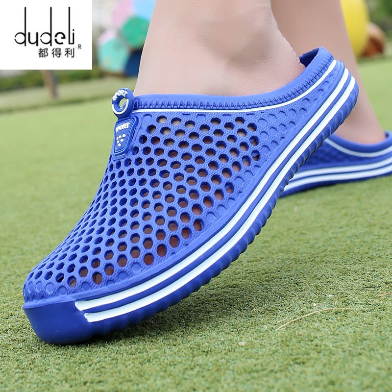 2021 Summer Slippers Men Hollow Out Breathable Beach Flip Flops Unisex Casual Slip-on Flats Sandals Men Shoes size 45 Zapatos