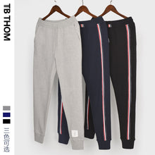 Cargar imagen en el visor de la galería, 2021 TB THOM men's full length sweatpants with Yarn-dyed ribbon sport casual trousers men 100% cotton Jogging pants male
