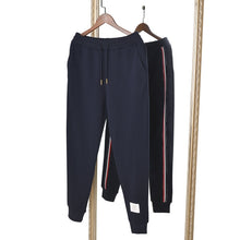 Cargar imagen en el visor de la galería, 2021 TB THOM men's full length sweatpants with Yarn-dyed ribbon sport casual trousers men 100% cotton Jogging pants male