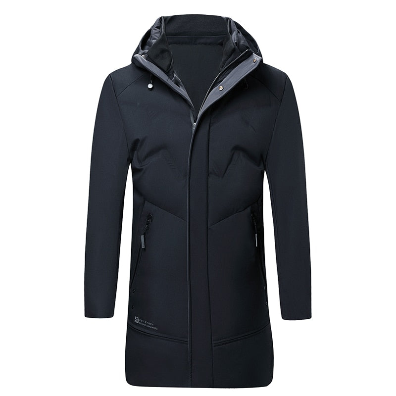 2021 Top Grade Winter Brand Casual Fashion Long Parka 90% White Duck Down Coat Men Windbreaker Jacket With Hooded Mens Clothes
