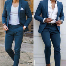 Cargar imagen en el visor de la galería, 2021 Tuxedos One Button Notched Lapel Groom Wear Party Prom Slim Fit Mens Wedding Men's Blazer Suit Terno Masculino (Jacket+Pants)