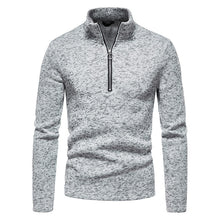 Cargar imagen en el visor de la galería, 2021 Men's Winter New European & American Sweater Sweater Placket Zipper Design Solid Color Turtleneck Pullover Jacket Men