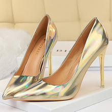 Cargar imagen en el visor de la galería, 2021 Women 10.5cm High Heels Silver Fetish Pumps Lady Stripper Green Gold Stiletto Wedding Bridal Valentine Scarpin Party Shoes