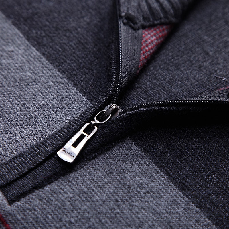 2021 Zipper Thick Warm Winter Striped Knitted Pull Sweater Men Wear Jersey Mens Pullover Knit Mens Sweaters Male Fashions 93003