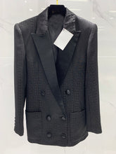 Cargar imagen en el visor de la galería, 2021FW Autumn Luxury Suits Women Black Shoulder Padded Blazer Jacket With Casual Long Trouse Female Fashion Sets Gdnz 7.02