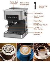 Cargar imagen en el visor de la galería, 20Bar Espresso Coffee Maker Machine Semi-automatic Coffee Machine Household Italian Coffee Maker With Steam Function