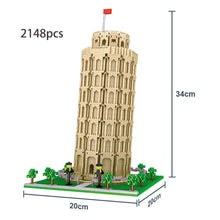 Cargar imagen en el visor de la galería, 2148 pieces Miniature Building Blocks Leaning Tower of Pisa Model Building Brick World Famous DIY City Street View Building Toy Gift Puzzle