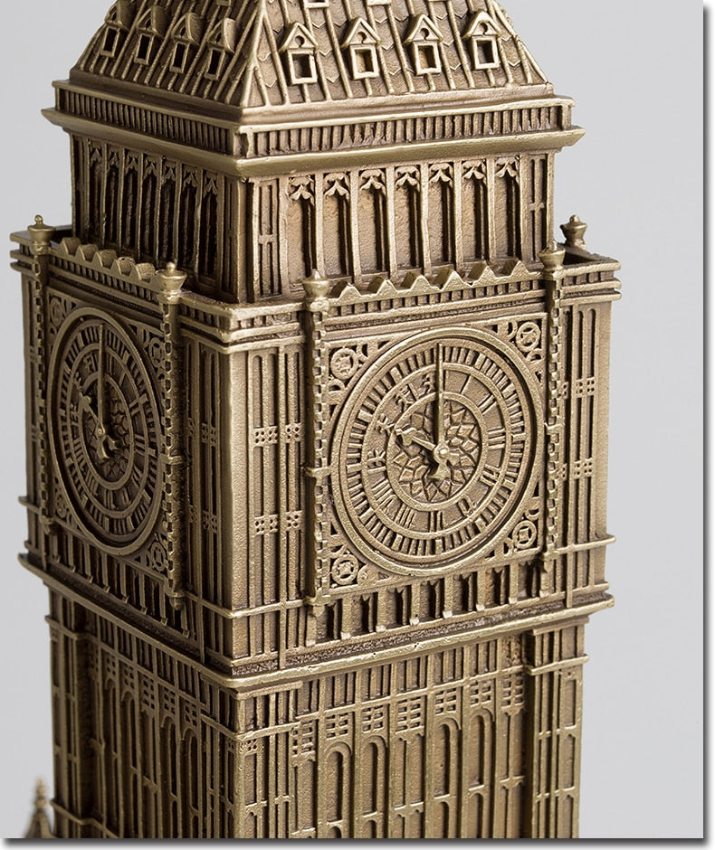 23in Chinese Art Deco Pure Brass London parliament house Big Ben sculpture Decoration Home Furnishings GiftStatue