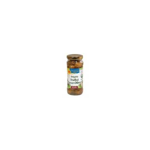 Mediterranean Organics Green Stuffed Garlic Olives (12x8.5 Oz)