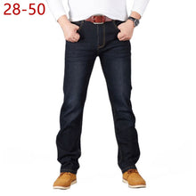 Charger l'image dans la galerie, Men's Stretch Straight Jeans Pants Baggy Trousers Fashion Casual Black Blue Denim Male Business Jeans Classic Sizes 28 to 50