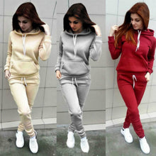 Load image into Gallery viewer, Women's Hooded Tracksuit. Sweater and Pants. Solid Colours. Tracksuit Sweatshirt Sweat Suit Sweatshirts