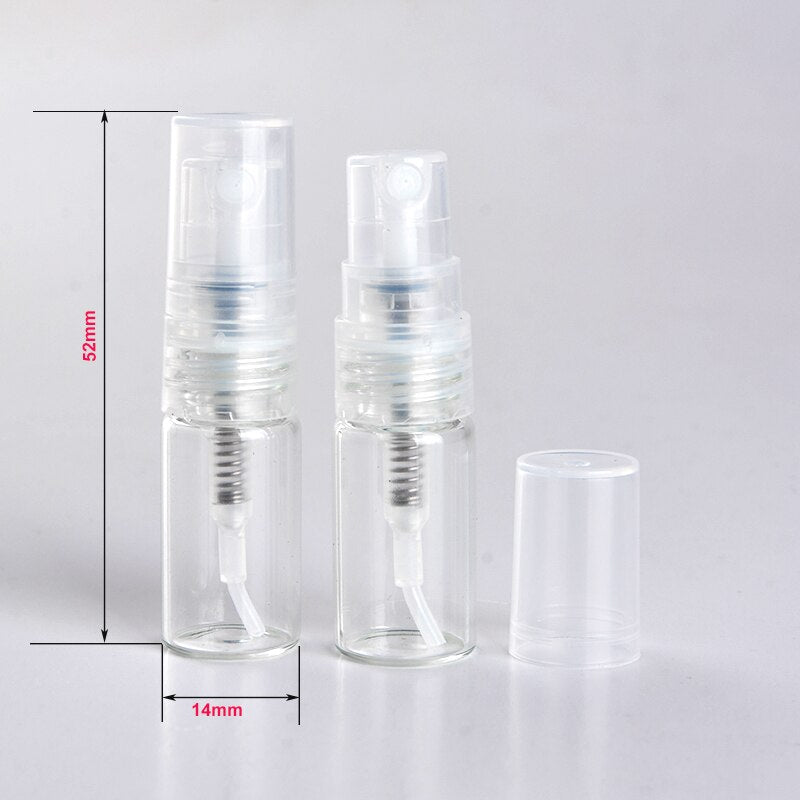 2ml 3ml 5ml 10ml Mini Portable Transparent Glass Perfume Bottle With Spray & Empty Parfum Cosmetic Vial With Atomizer For Travel