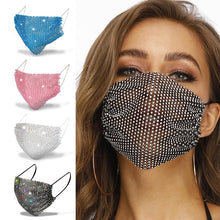 Cargar imagen en el visor de la galería, 2pcs Shiny Rhinestone Mask Face Decor Jewelry Bling Elastic Fashion Jewelry Masks With Face Bandana Party Halloween Cosplay