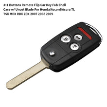 Cargar imagen en el visor de la galería, 3+1 Buttons Remote Flip Car Key Fob Shell Case Cover For Honda Accord Acura TL TSX MDX RDX ZDX 2007 2008 2009 With Uncut Blade