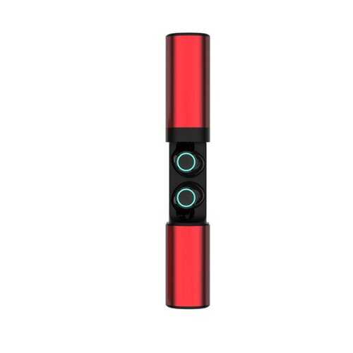 True Twin 2 In 1 Wireless Headphones With Powerbank - Color: POINSETTA RED
