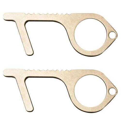 Safe Touch N Go Key Style Contact Less Assist Tool In Brass - PACKS: 2-PACK