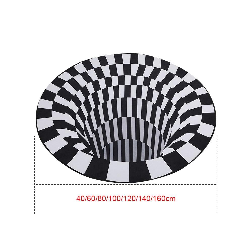 3D Vortex Illusion Rugs Swirl Print Optical Illusion Areas Rug Carpet Floor Pad Non-slip Doormat Mats for Home Dropshipping