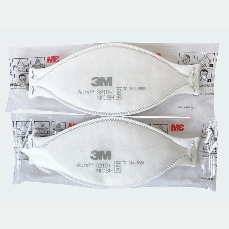 3M Aura™ 9210+ & 9211+ Flat Fold Style NIOSH-APPROVED N9 5 Particulate Respirator Without Valve 20-Pack REDUCED EYEWEAR FOGGING